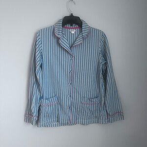DKNY Blue and White Striped Pajama Top